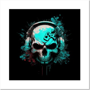 Hardcore Gamer Skull Posters and Art